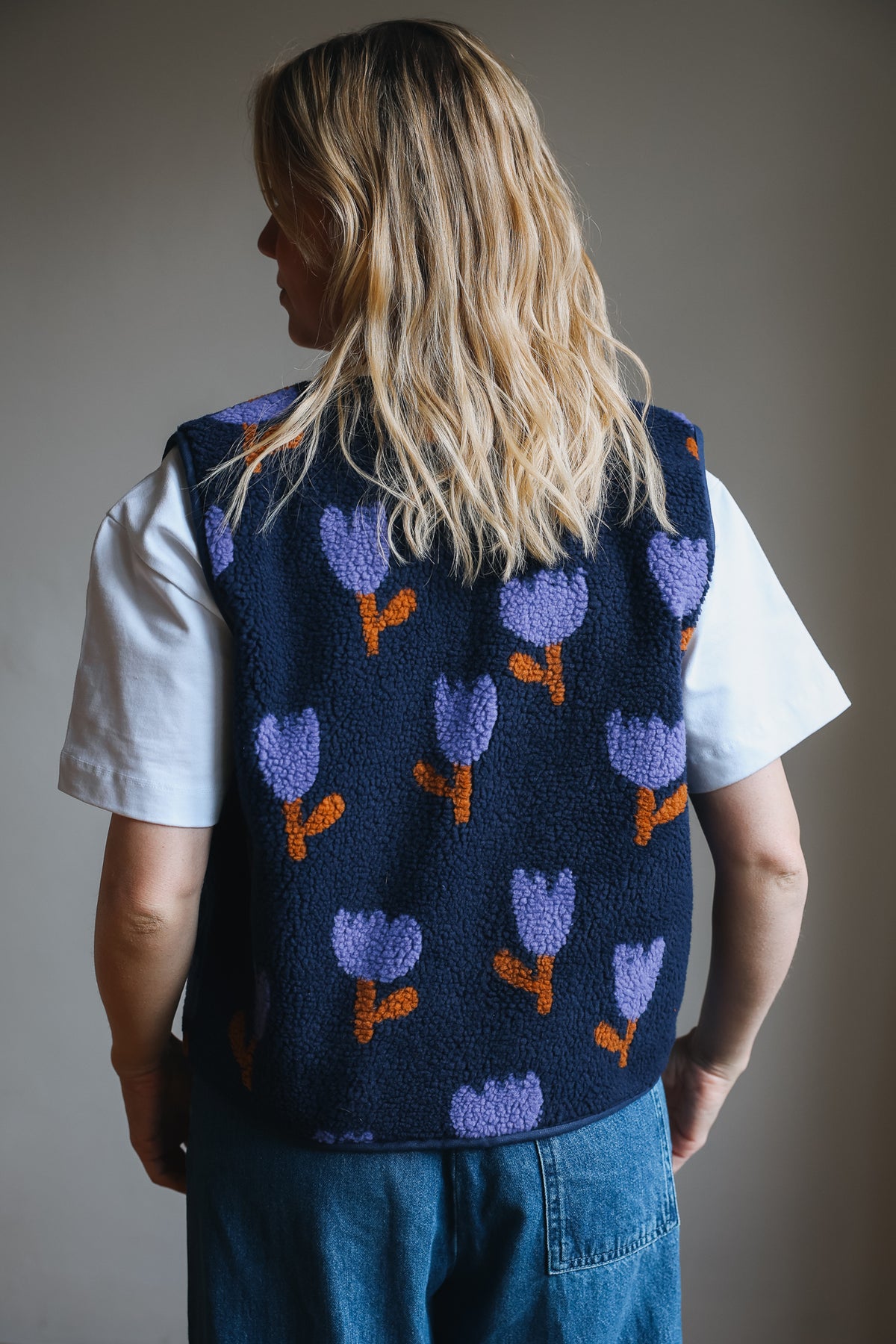 Morning Vest - Blue Tulips