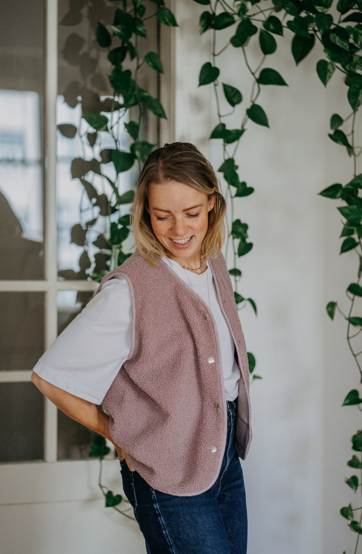 Morning Vest - Dusty Rose