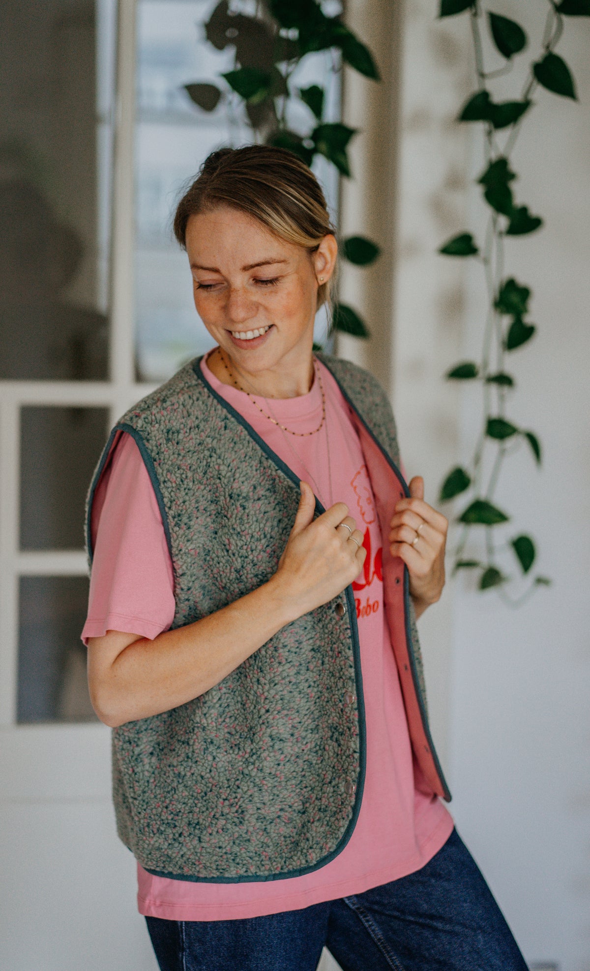 Morning Vest - Green Confetti