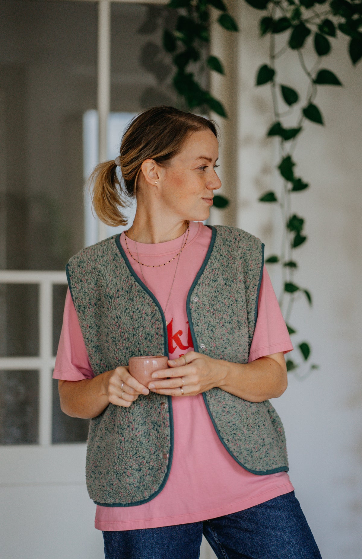 Morning Vest - Green Confetti
