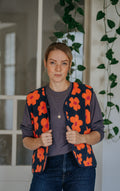 Morning Vest - Orange Flowers