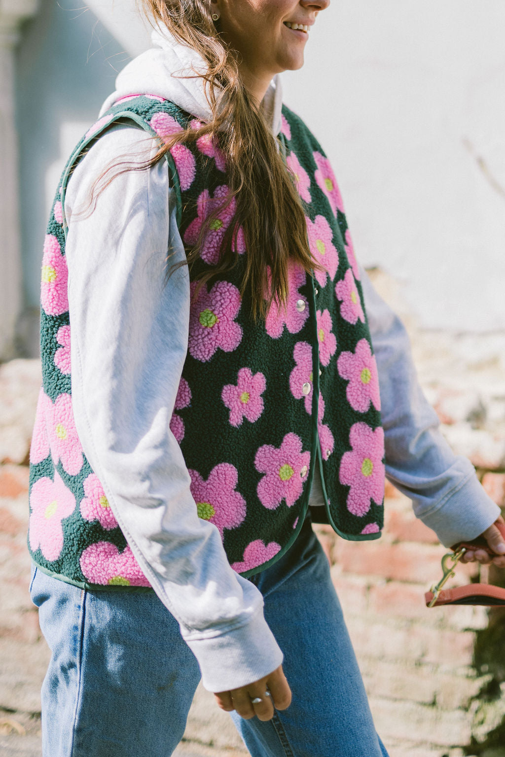 Morning Vest - Pink Flowers