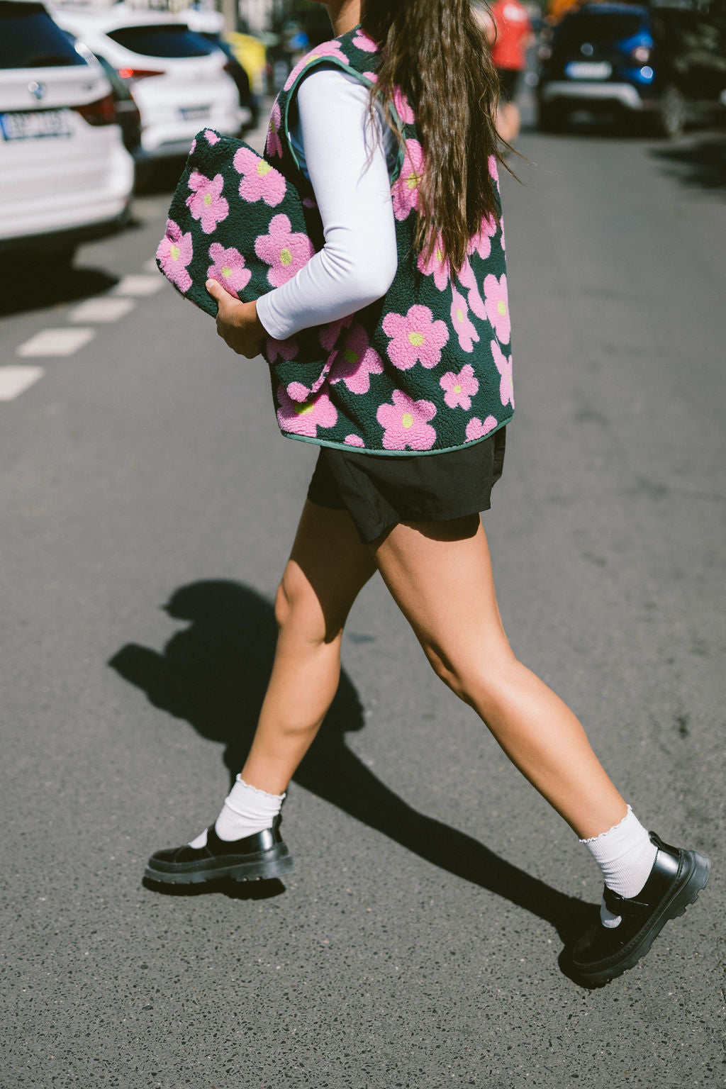 Morning Vest - Pink Flowers