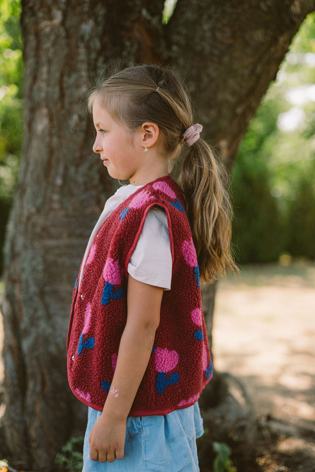 Morning Vest Kids – Pink Tulips