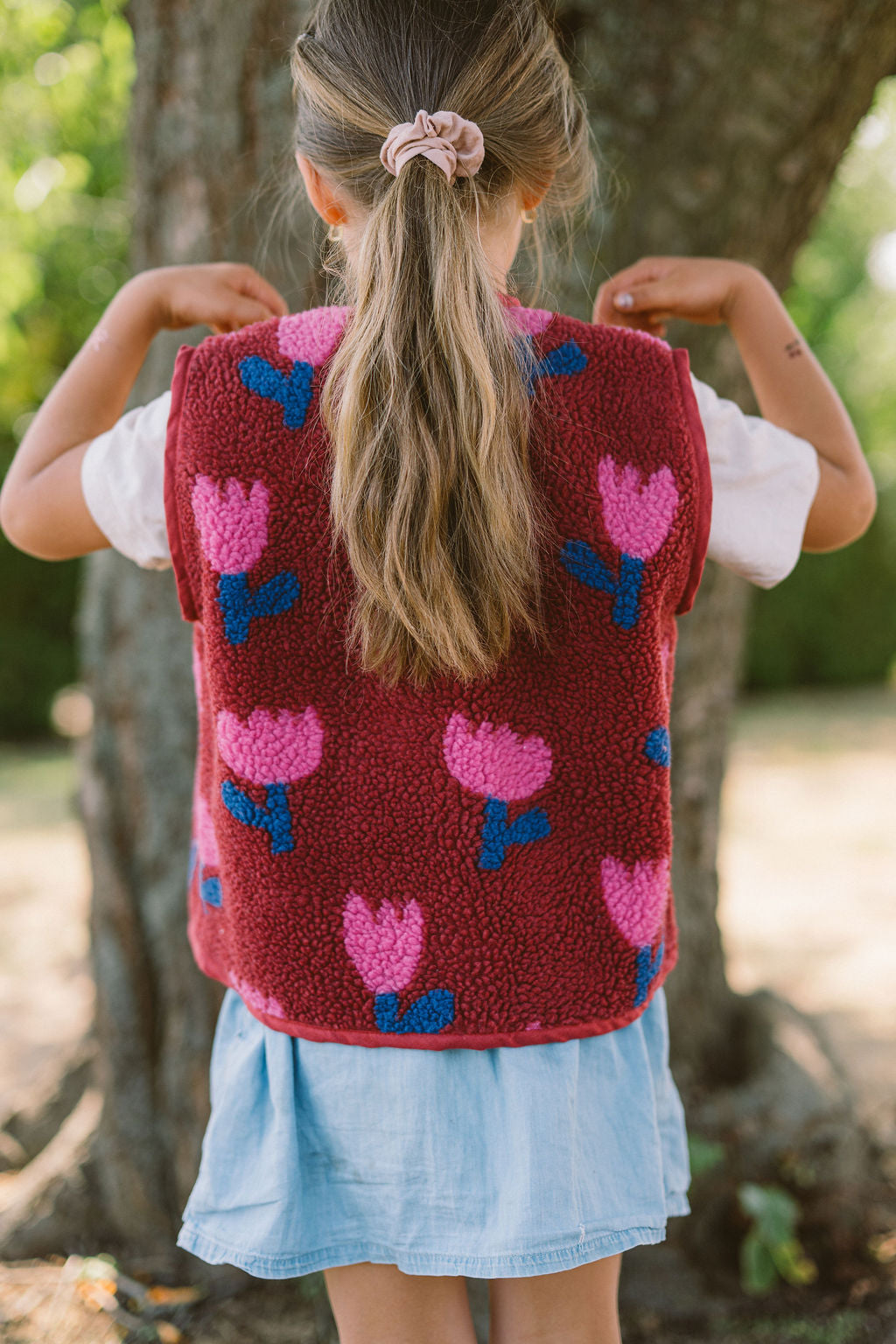 Morning Vest Kids – Pink Tulips