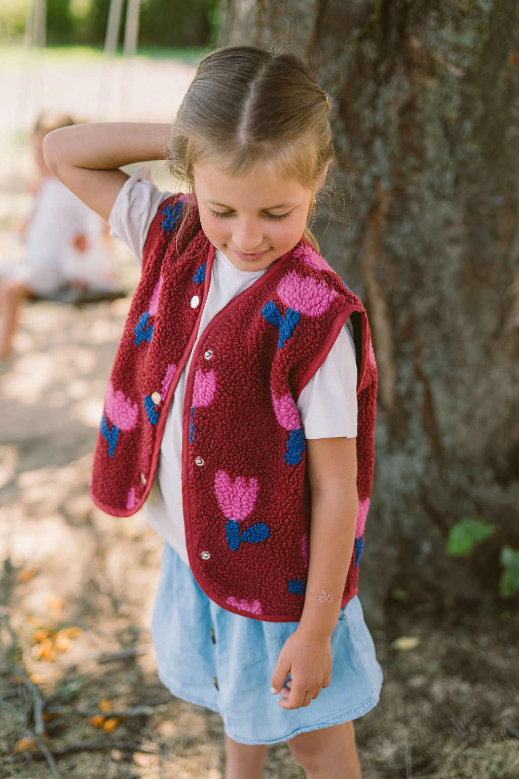Morning Vest Kids – Pink Tulips