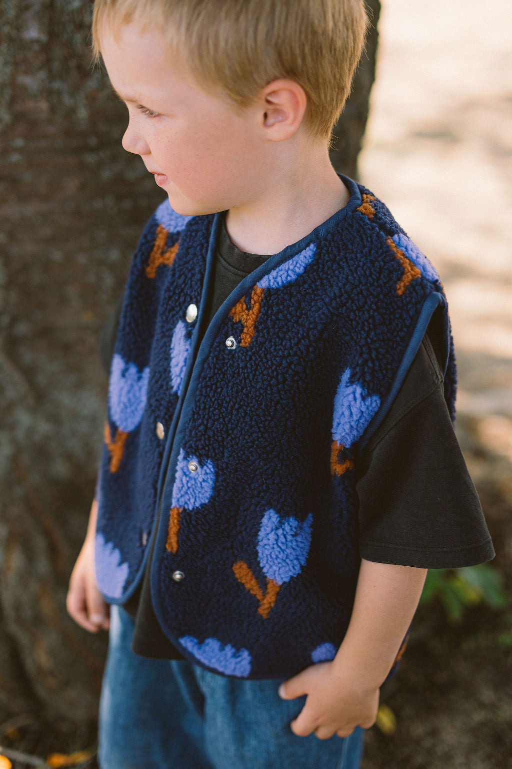 Morning Vest Kids – Blue Tulips